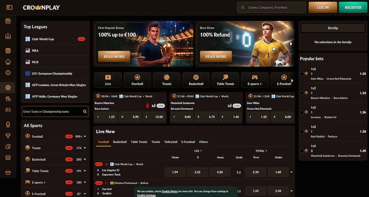 A view of the betting interface on CrowPlay, one of the best betting agencies in Australia. 